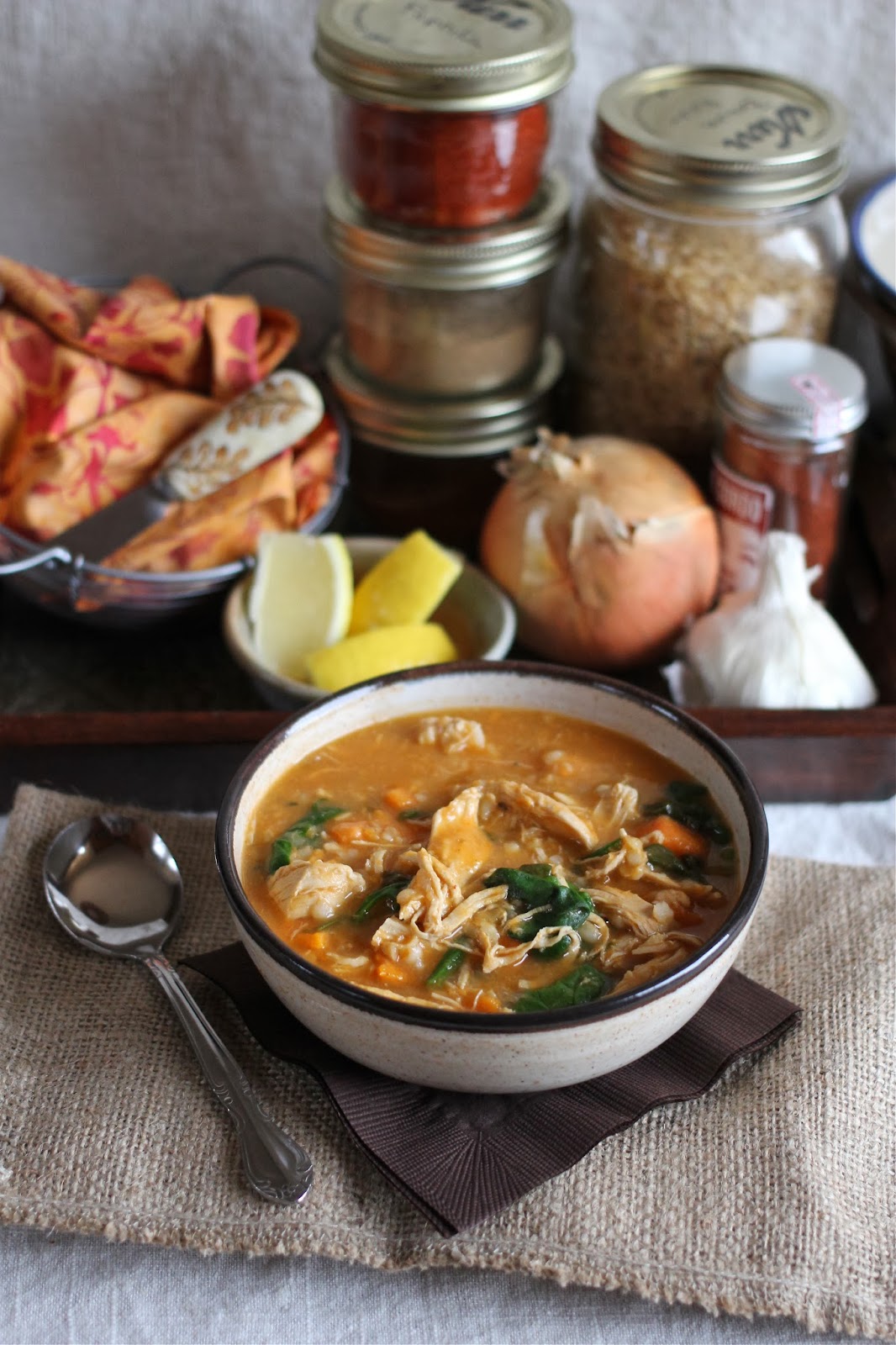 Arctic Garden Studio Spicy Chicken Rice Soup with Sweet Potato