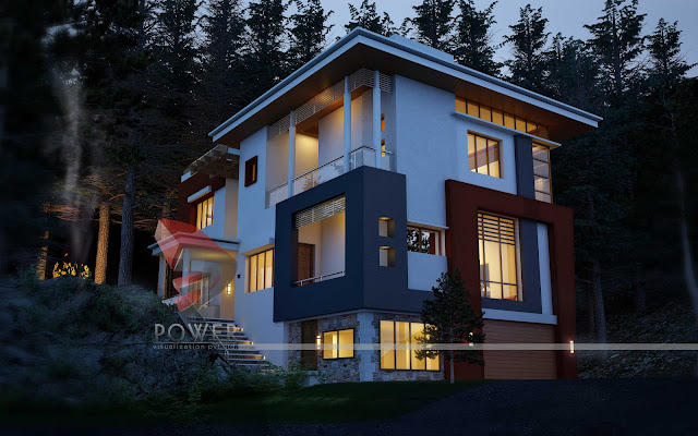 3d architectural exterior view,Ultra Modern Home