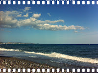 The hotel beach in South Kiotari, Rhodes A sunny day at the beach in Rhodes