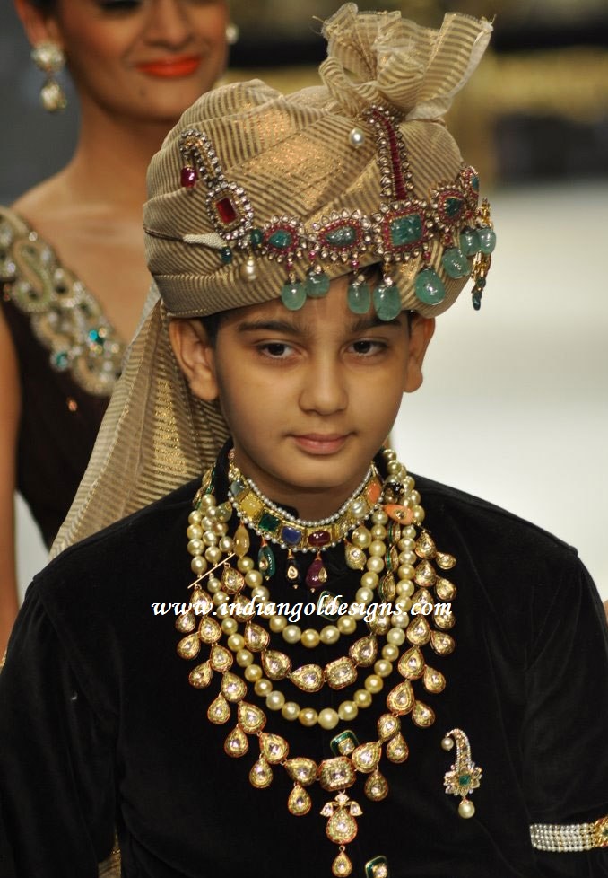 Gold and Diamond jewellery designs indian men bridal jewellery