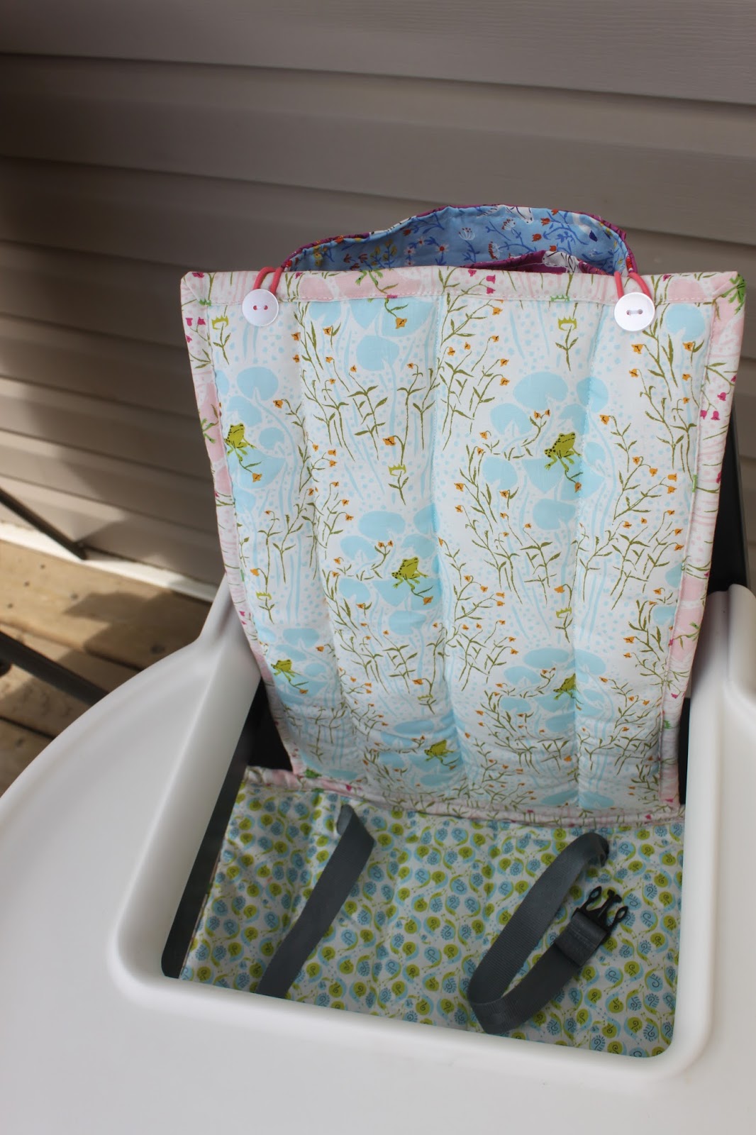 Daydreams of Quilts Reversible High Chair Cover with storage pocket