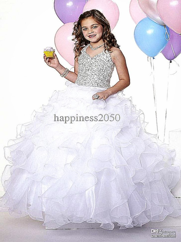Christmas White Organza Halter Beads Flower Girl Dress Girl39s Christmas White Organza Halter Beads Flower Girl Dress Girl39s