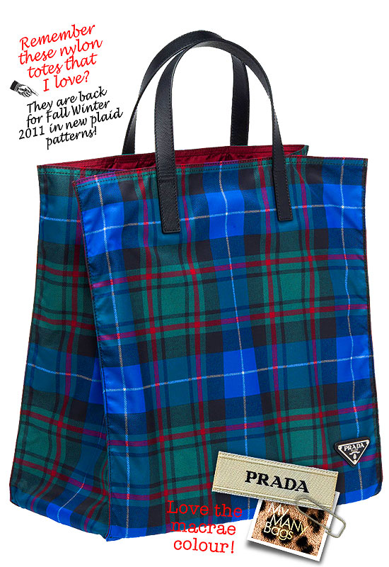 prada plaid tote bag
