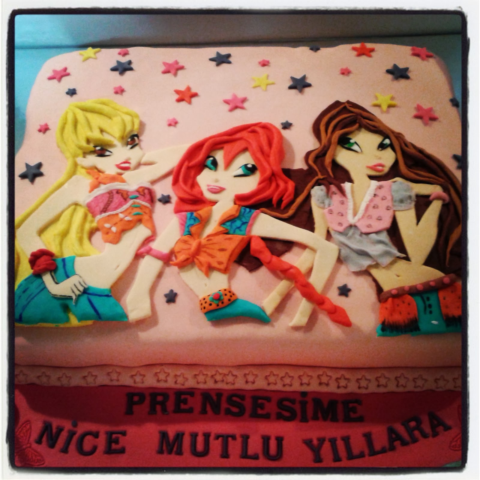 Butik Pasta & Butik Kurabiye Winx kızları pastası