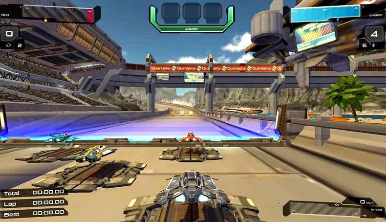 Um jogo de corrida em 3D com temática futurista! Game Quantum Rush