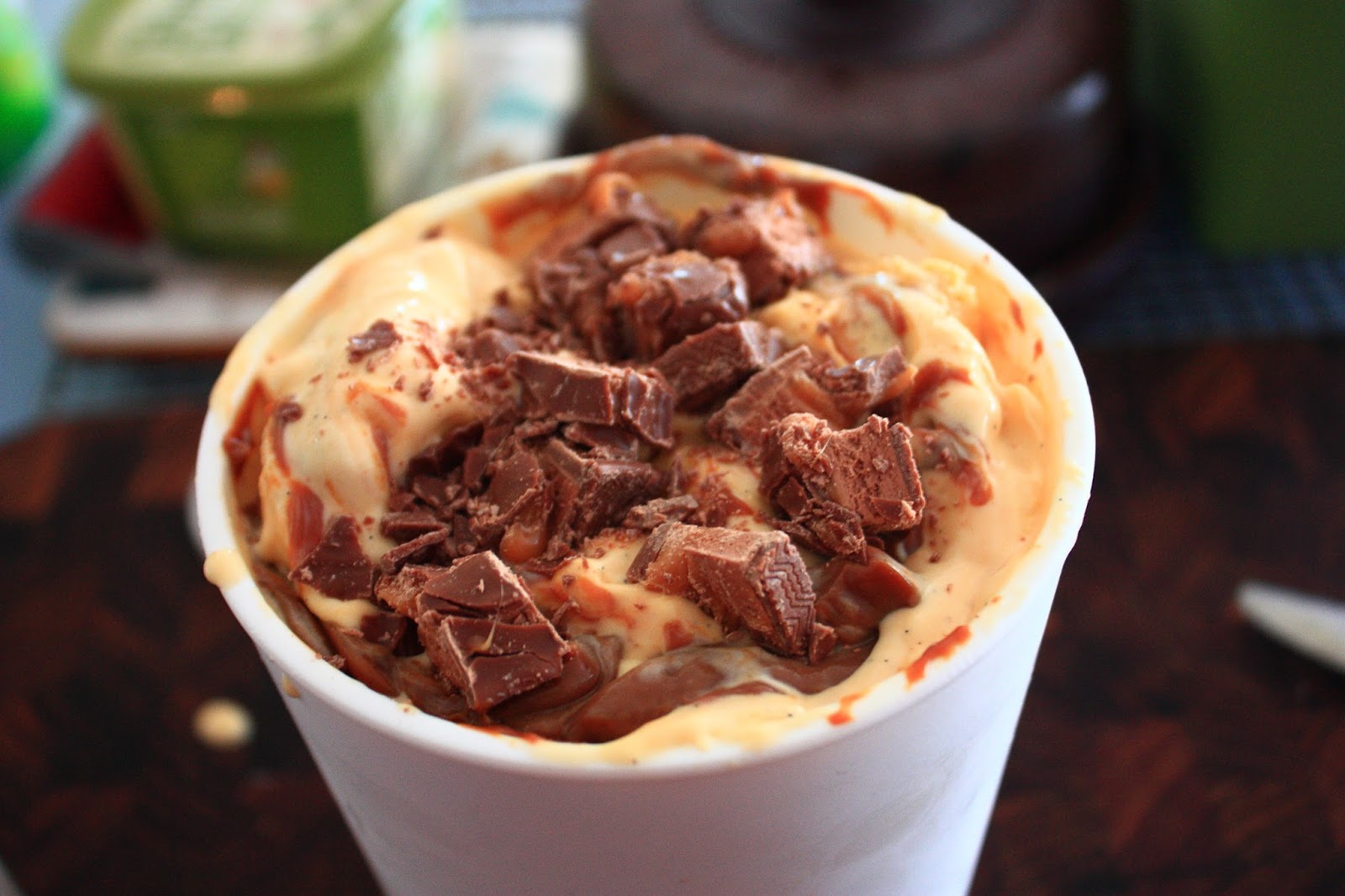 Kate's Weekend Kitchen Vanilla Malt Ice Cream with Mars Bar chunks and