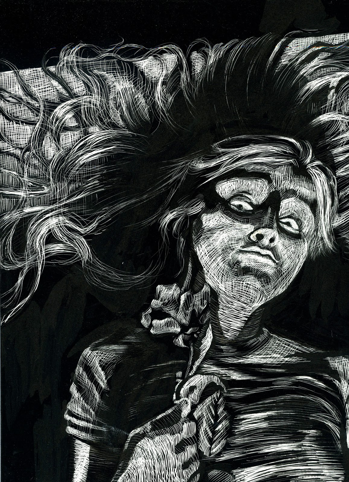 The Aerie Scratchboard Practice