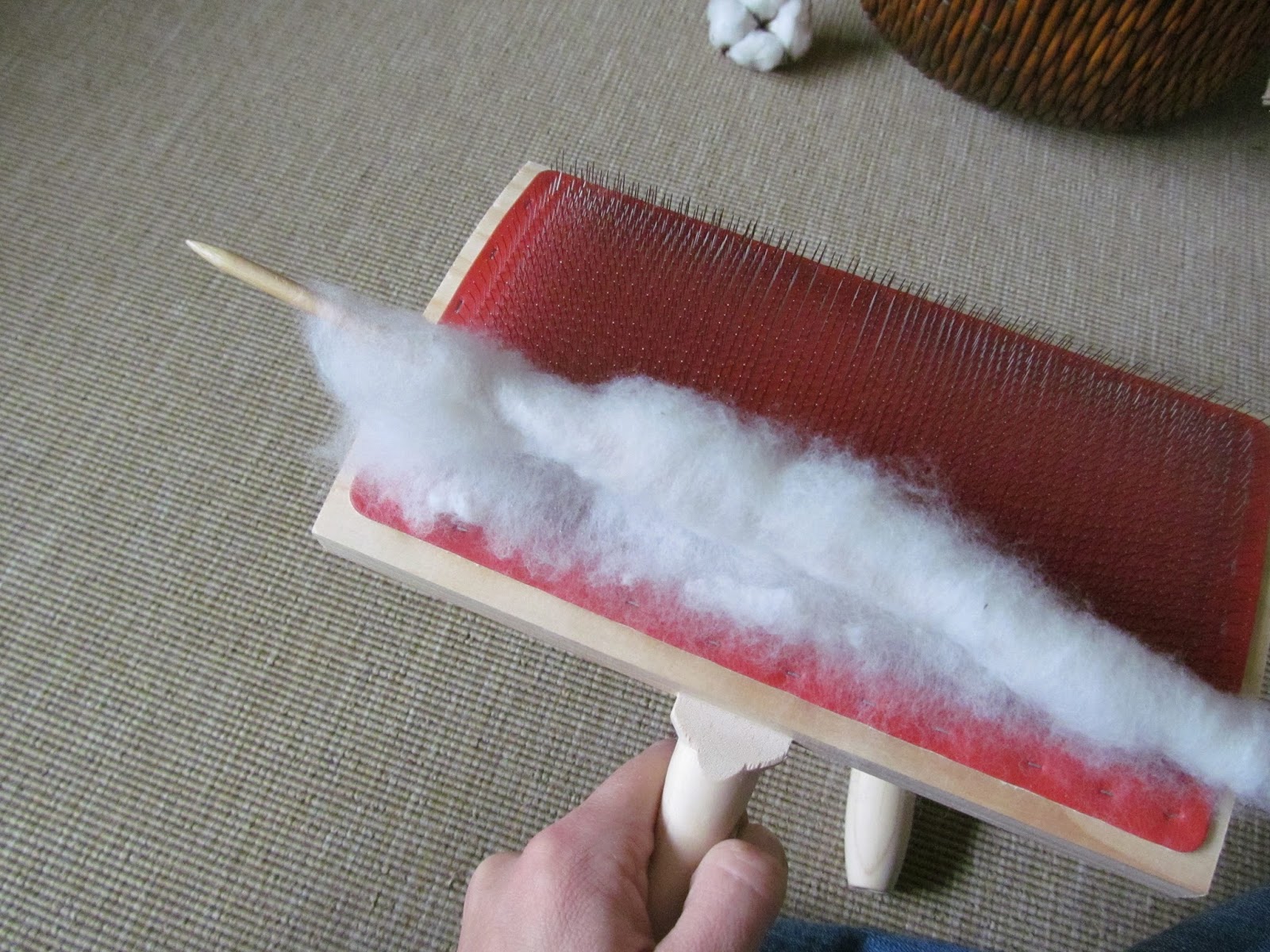 Trampled by Geese Carding cotton into punis