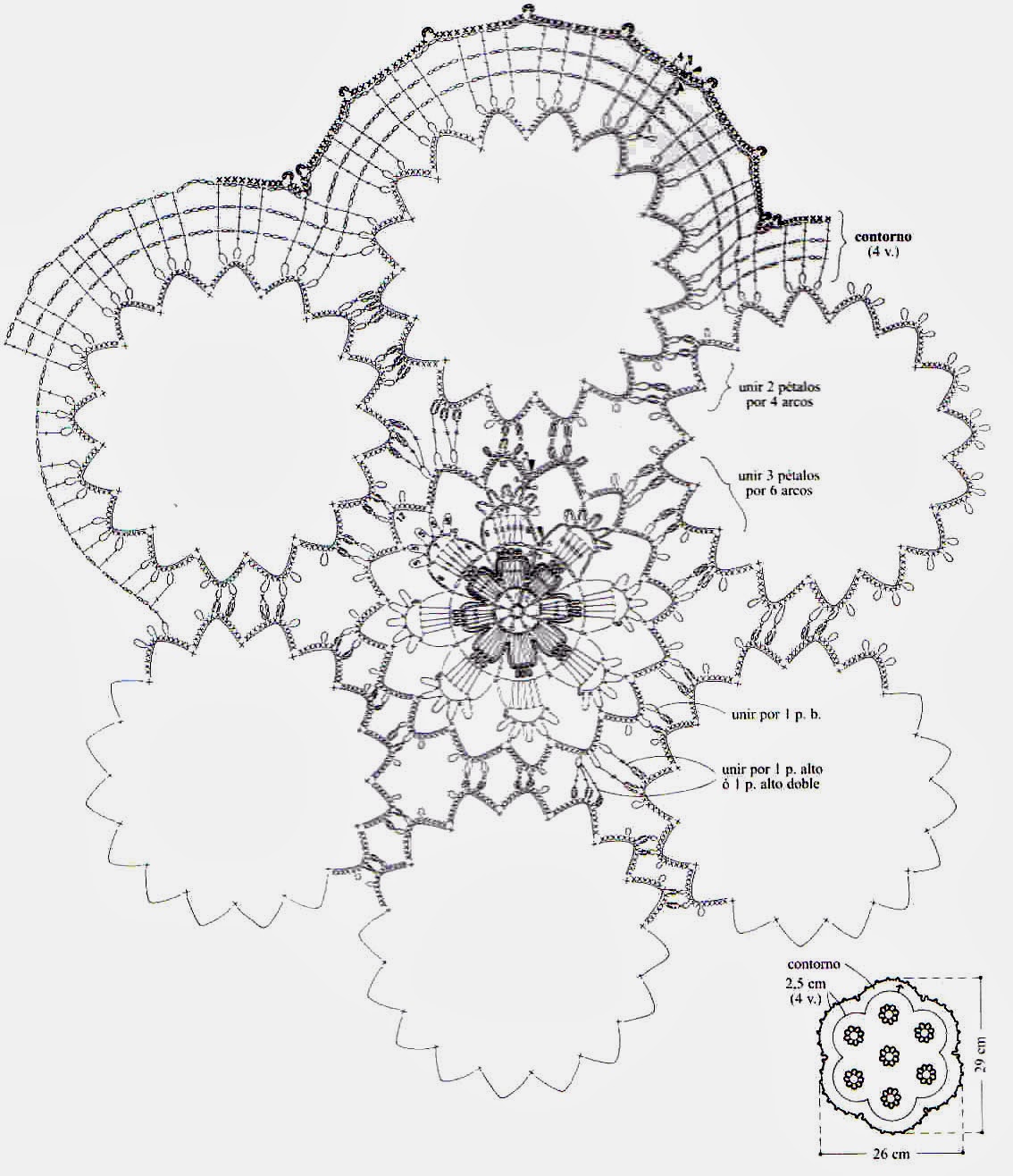 diagrama de tapete panel la alhambra a crochet