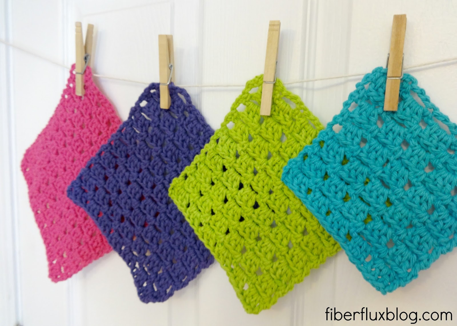 Fiber Flux Free Crochet Pattern...Sparkling Clean Dishcloths!