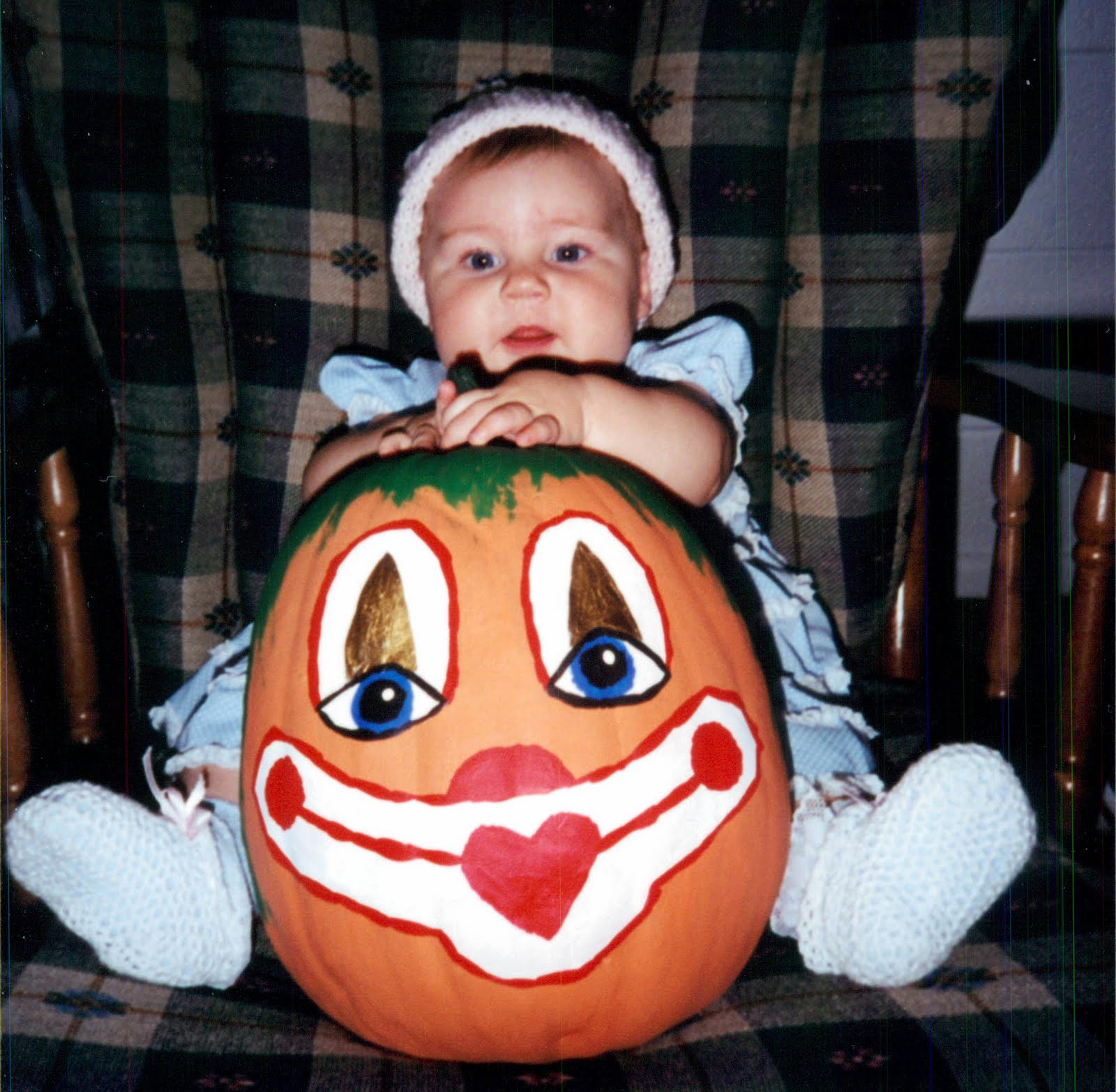 Rainbow Colored Hobbies Painted Pumpkin Clown