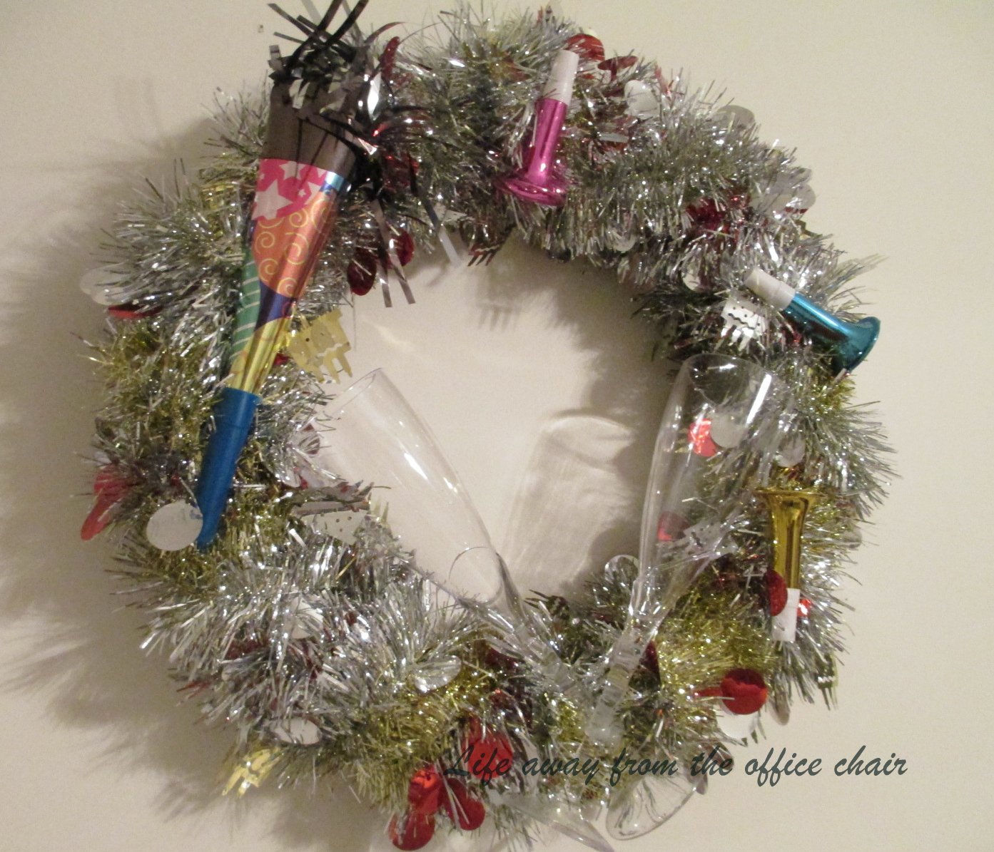 DIY New Year Wreath Life Away From The Office Chair