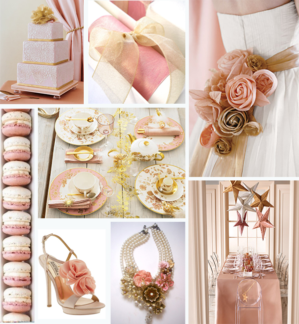 pink and gold themed wedding