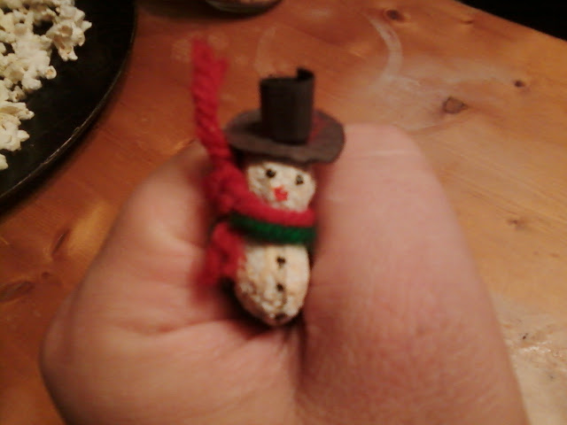 Snowman Peanut Lapel Pin Button for kids to make.