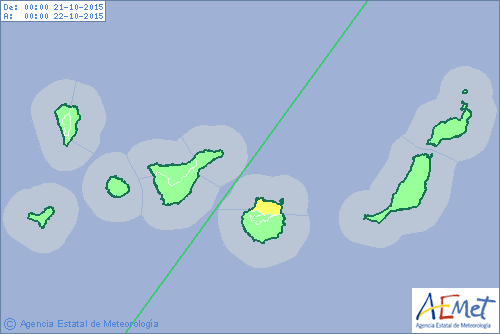 Aviso amarillo por lluvias norte de Gran Canaria, 21 octubre Aviso amarillo por lluvias norte de Gran Canaria, 21 octubre