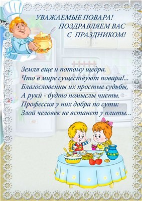 Открытка с поздравлением для повара