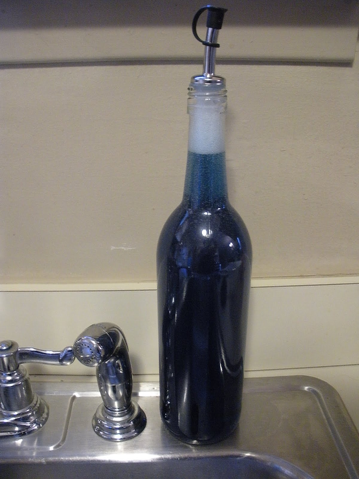Working House Mom, Wife Wine Bottle as a Dish Soap Dispenser