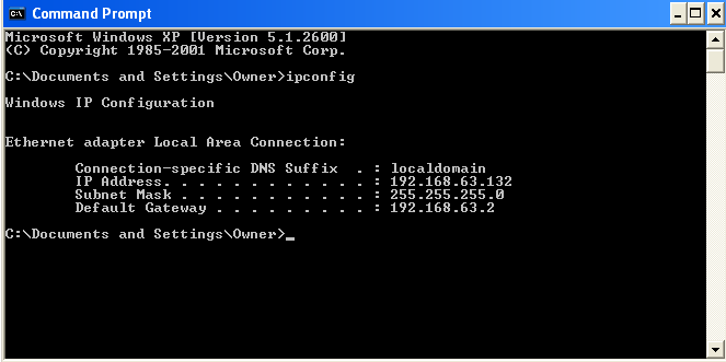Victim's IP (Windows XP) Victim's IP (Windows XP)