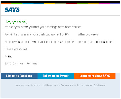 Email says payment says