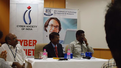 Prime Point Srinivasan, Gunasekaran and S Balu (speakers at the programme organised by Cyber Society of India CySI on social media networking sites)