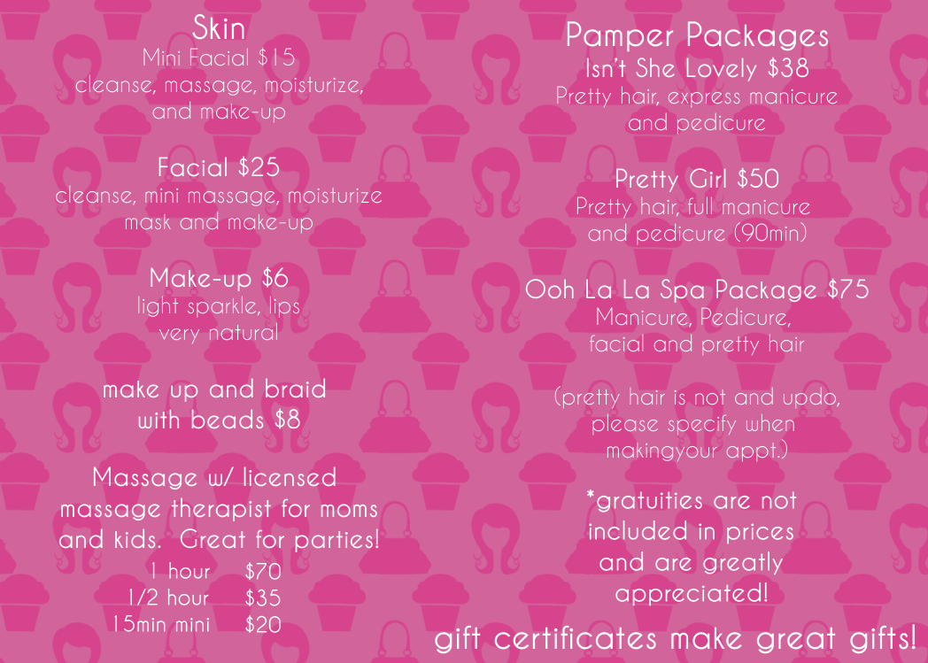 La Petite Spa and Salon La Petite Spa & Salon Service Menu
