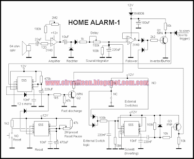 Simple Home Alarm Circuit Diagram A
