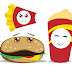 Batata frita hamburguer e milkshake em vetor