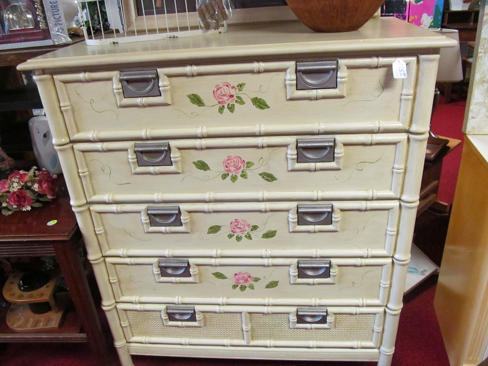 hand-painted dresser at Mertie's This and That