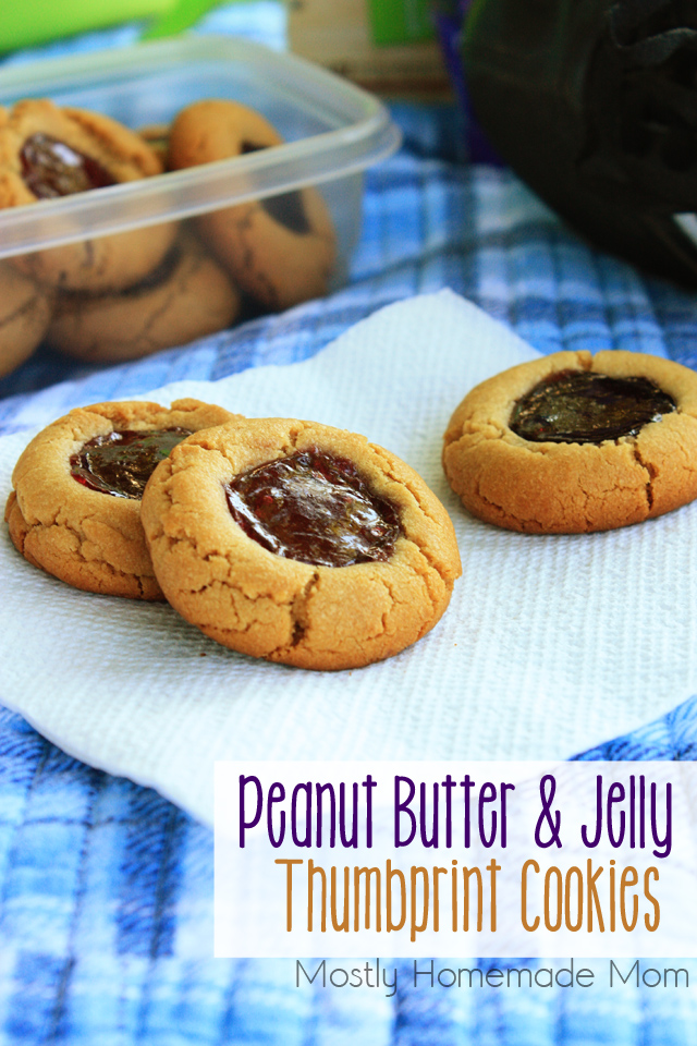 Peanut Butter and Jelly Thumbprint Cookies Mostly Homemade Mom