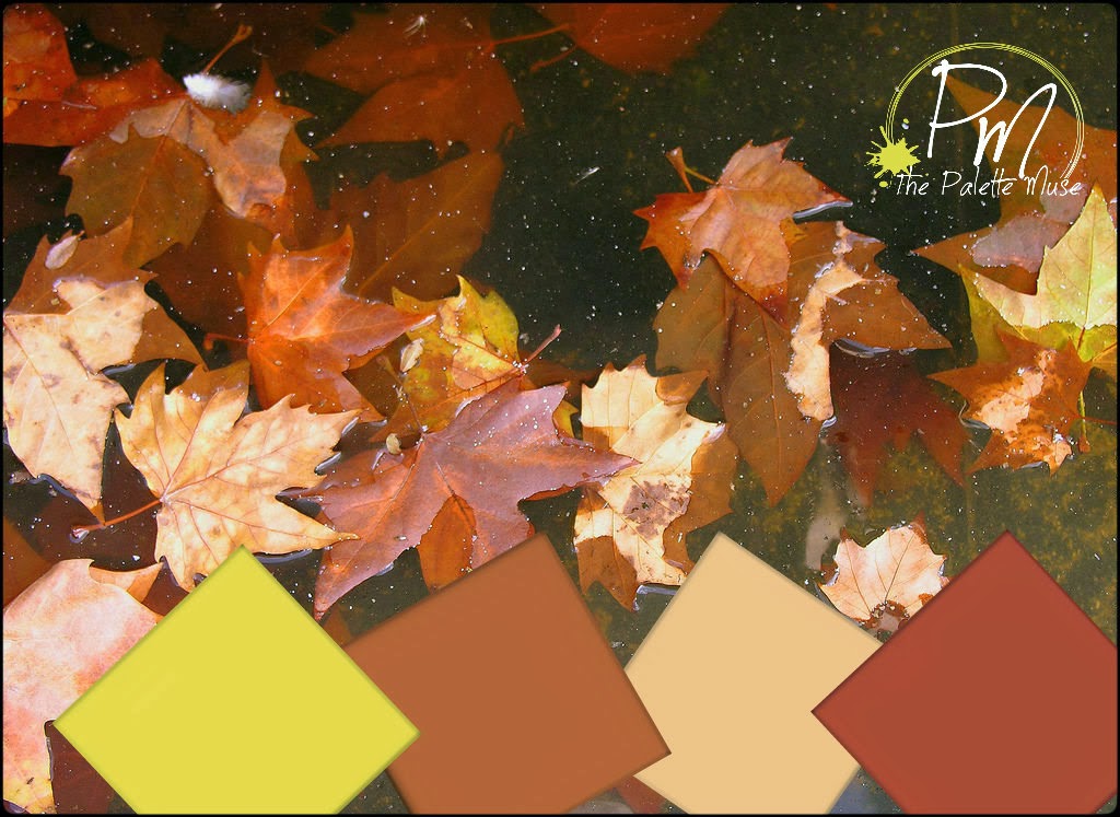 Fall Leaves Palette with oranges and citron