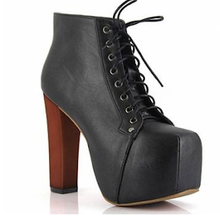 black two-toned chunky heel boots banggood