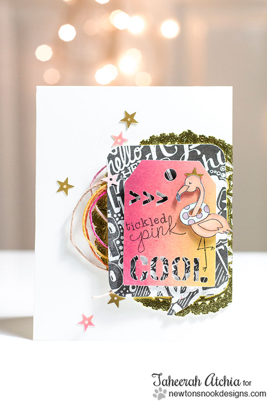 Tickled Pink Flamingo Card by Taheera Atchia | Flirty Flamingos Stamp set | Newton's Nook Designs