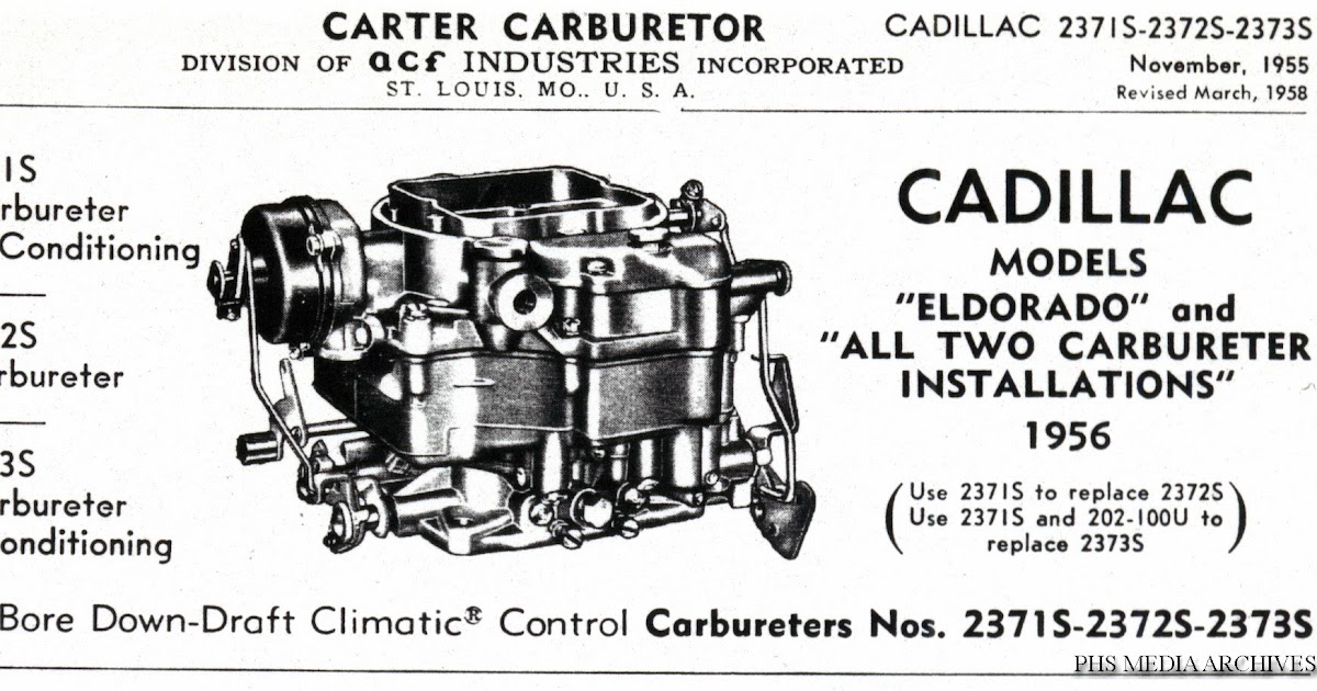phscollectorcarworld Tech Files Cadillac Carter WCFB Carb Technical
