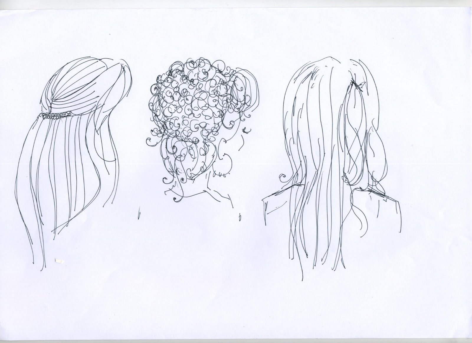 drawing peoples hair to start getting used to drawing sinuous lines that gi...