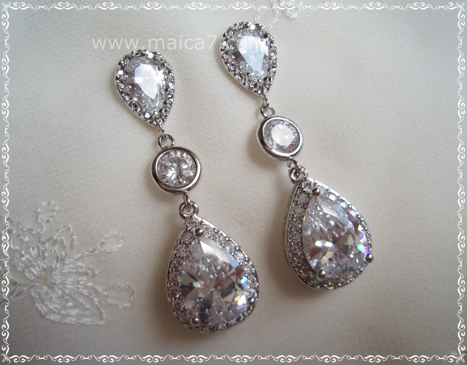 PENDIENTES LARISSA | Complementos para novias: pendientes y tocados