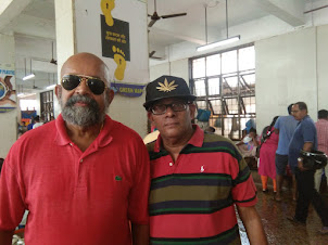 Agnello. Lobo and self at Mapusa fish market in Goa
