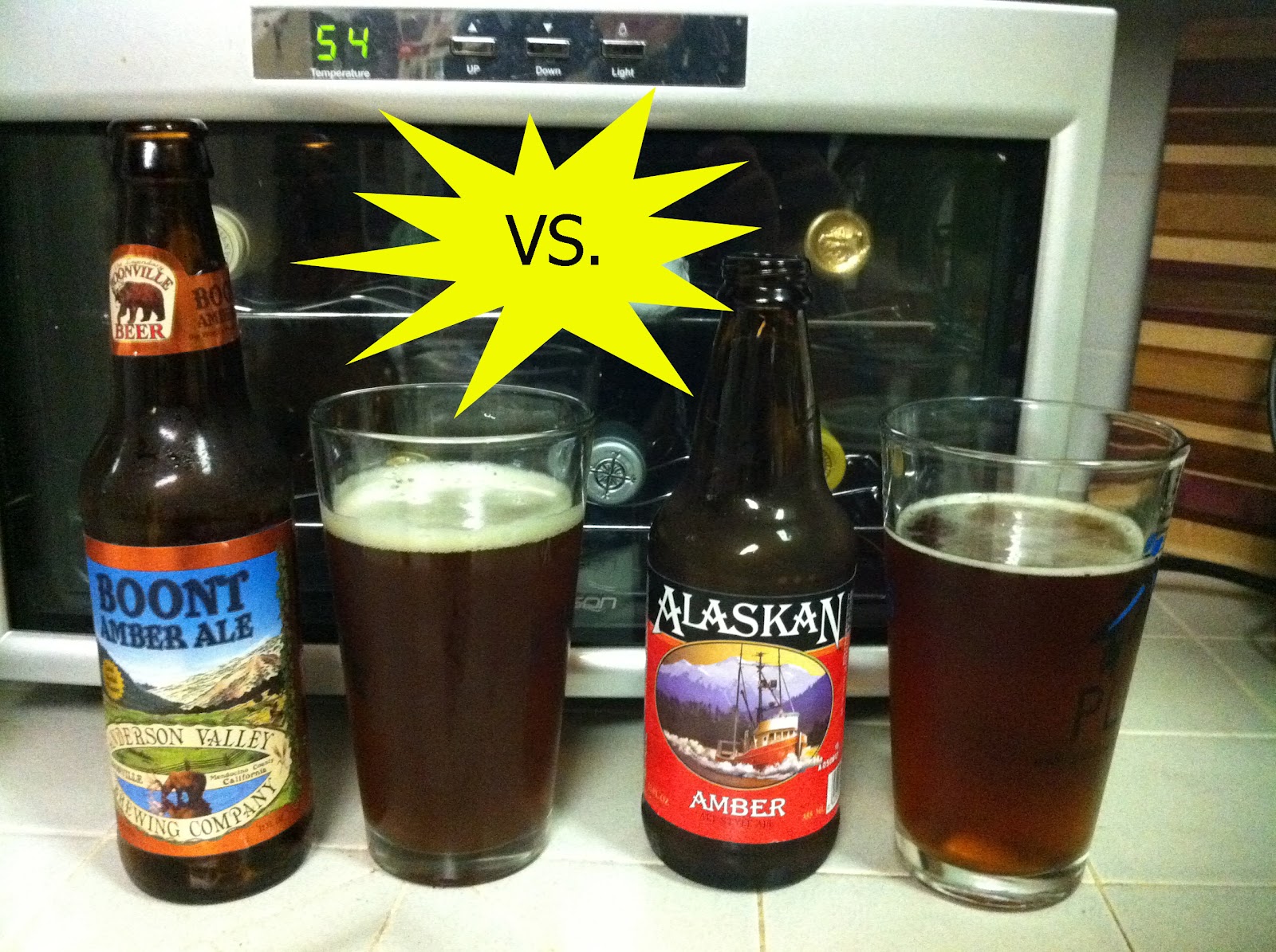 Rhapsody in Brew VERSUS Boont Amber Ale vs. Alaskan Amber Alt Style Ale