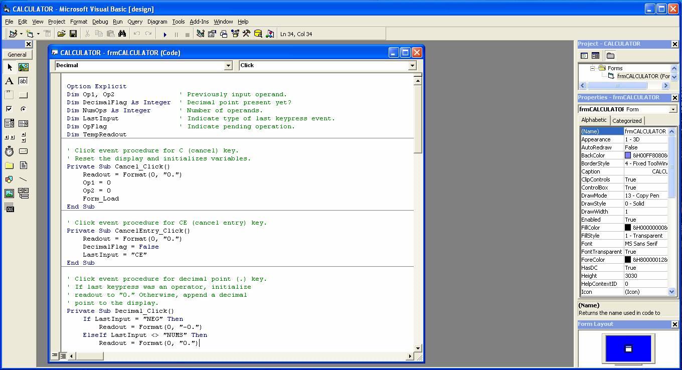 Visual basic 6.0 как сделать калькулятор Visual basic 6.0 как сделать калькулятор