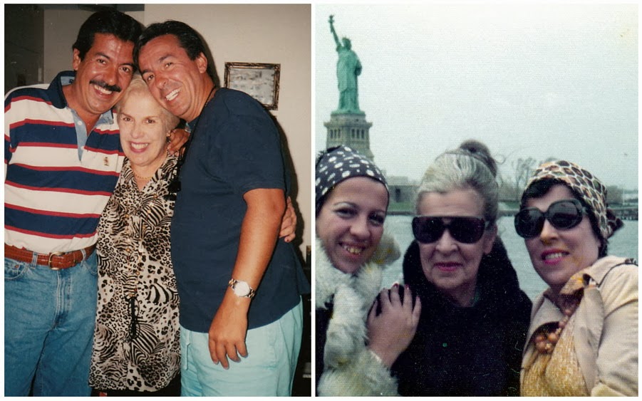 Collage del álbum de Mercedes fotos en Miami y New York,
