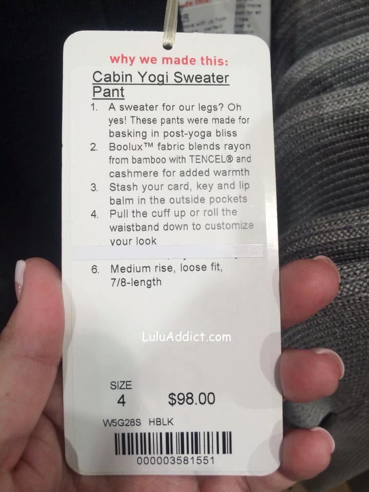 lululemon cabin yogi sweater pant