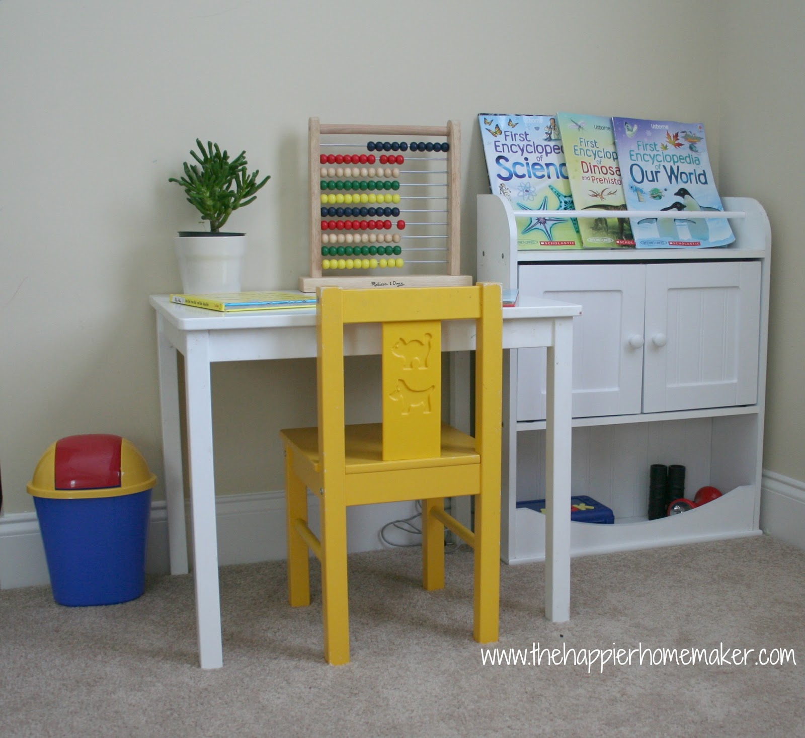 Bathroom to Kid's Bookcase The Happier Homemaker