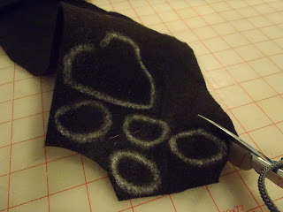 Cut felt outside tracing