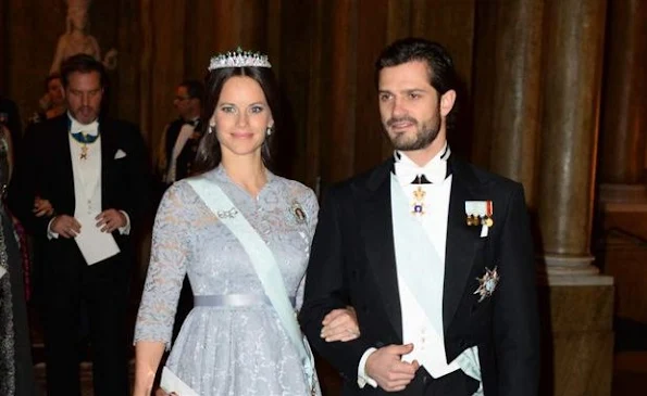Crown Princess Victoria and Prince Daniel, Prince Carl Philip and Princess Sofia, Princess Madeleine and Christopher O'Neill attend the Royal dinner