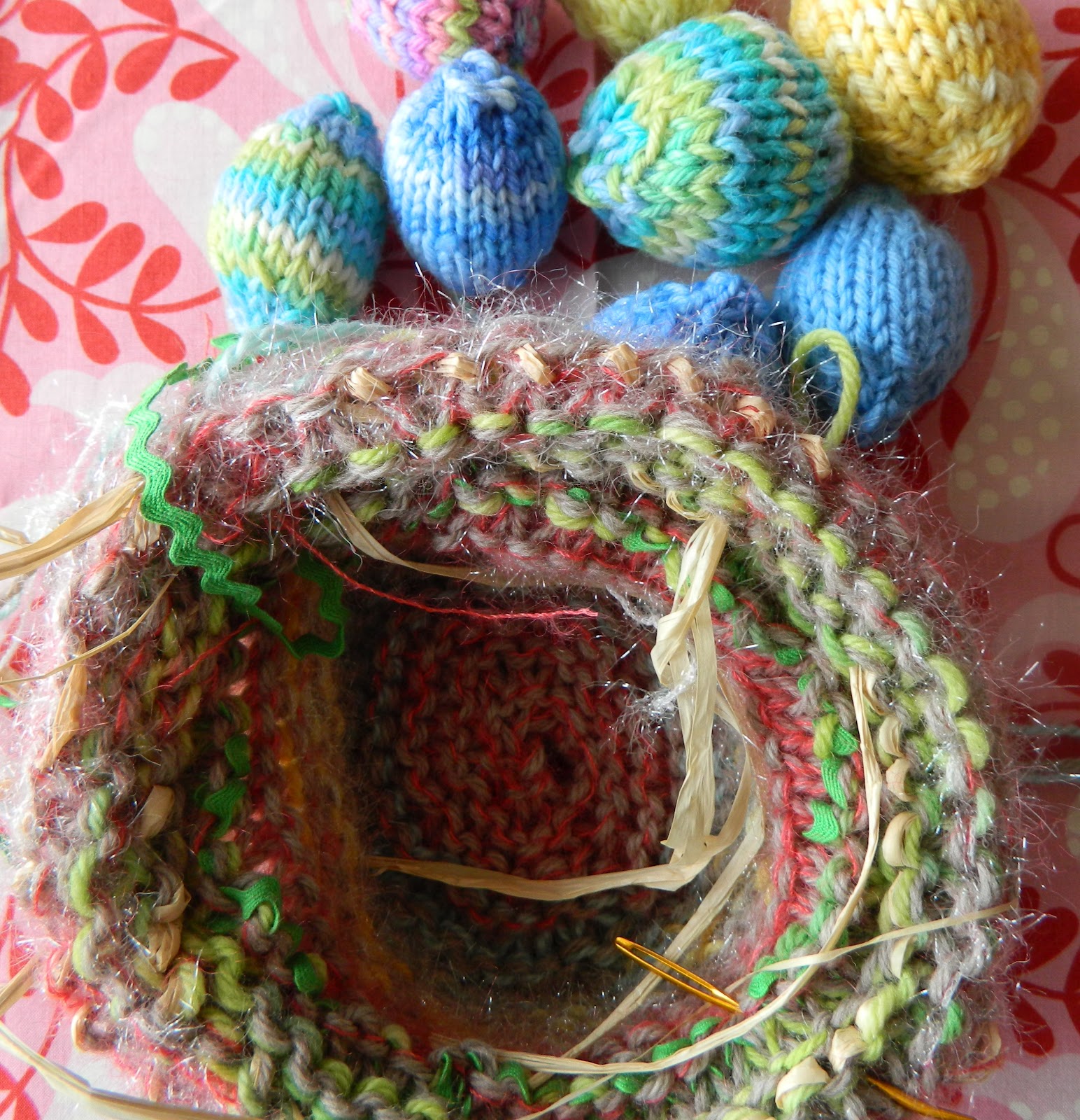 the vintage umbrella knit nests and eggs