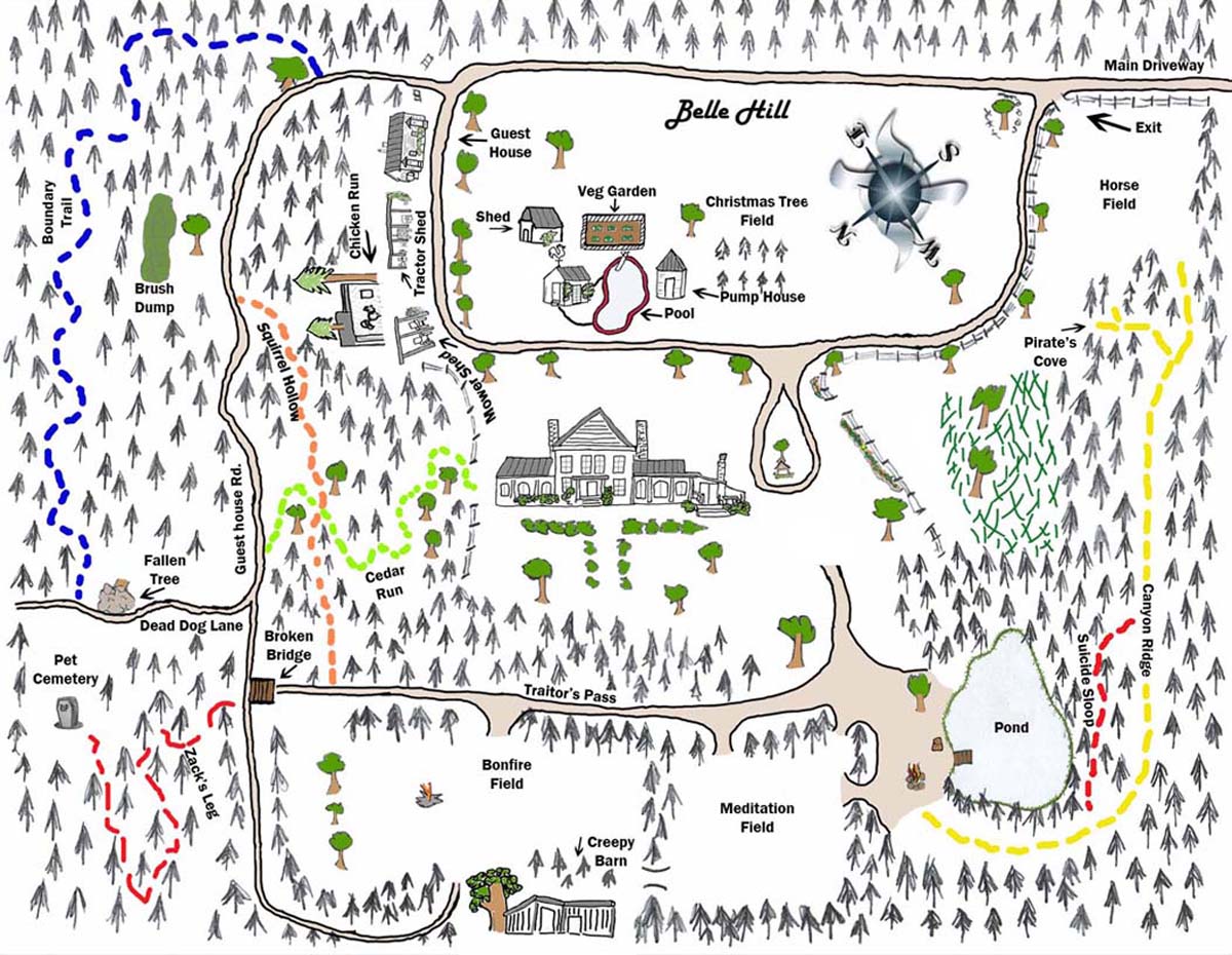 with the colors on the map we have been known to loose a kid or two in the woods so this is a helpful tool to keep wondering guests from getting lost with the colors on the map we have been known to loose a kid or two in the woods so this is a helpful tool to keep wondering guests from getting lost