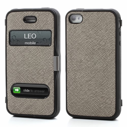 Cross Grain Texture Flip Cover TPU Case for iPhone 4 4S - Grey Cross Grain Texture Flip Cover TPU Case for iPhone 4 4S - Grey