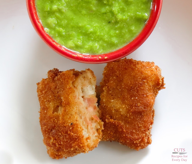 Ham & Cheese Croquettes with Pea Puree Cuts Recipes for Every Day