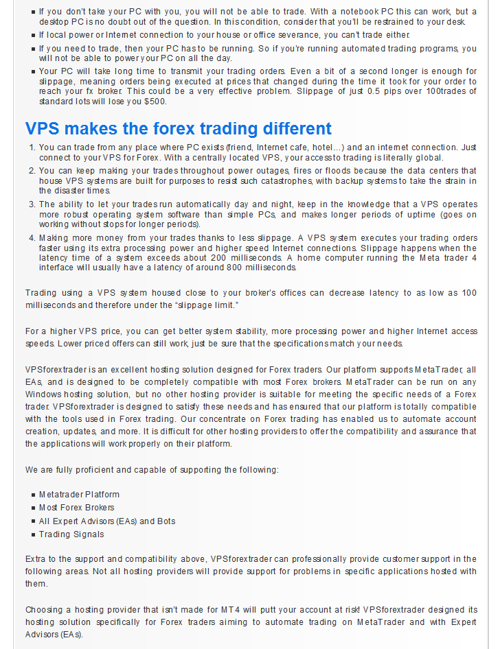 Vps for forex ea