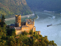 Burg Katz Above St. Goarshausen and the Rhine River, Germany wallpapers