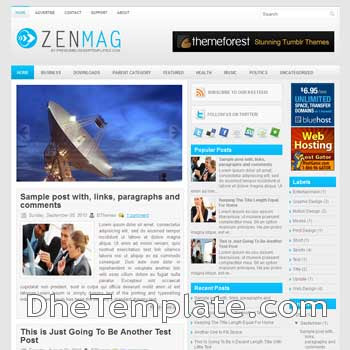 ZenMag blog template. magazine blogger template style. magazine style template blogspot. 3 column blogspot template